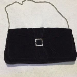 Black velvet clutch